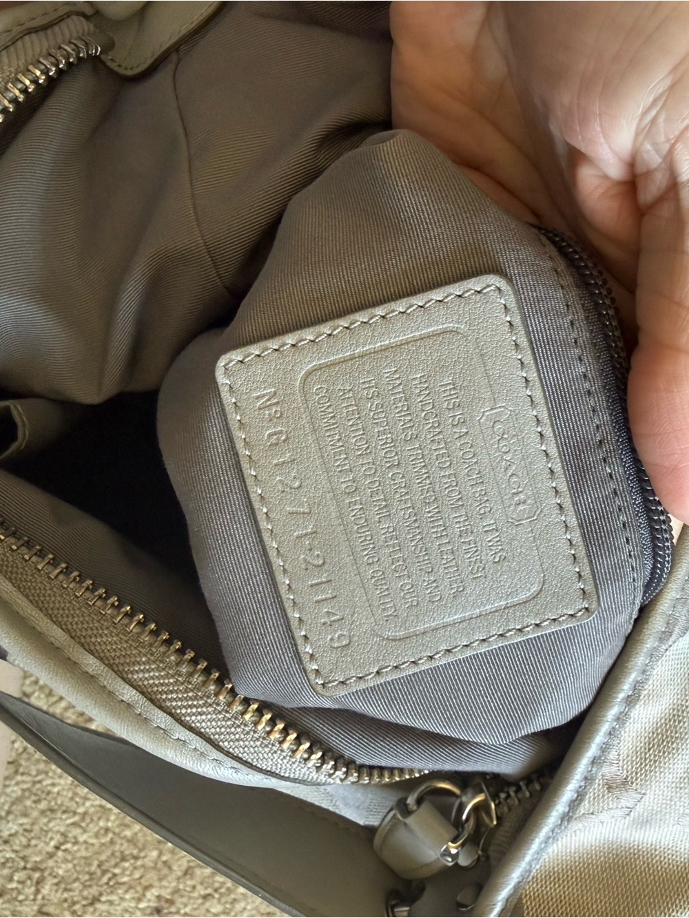 Coach Gray Signature Crossbody Hobo Bag - Picture 5 of 9
